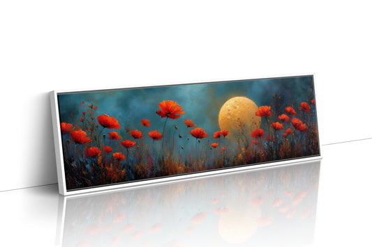 Moonlit Red Poppy Field Dreamscape