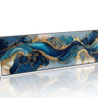 Blue And Gold Abstract Fluid Art