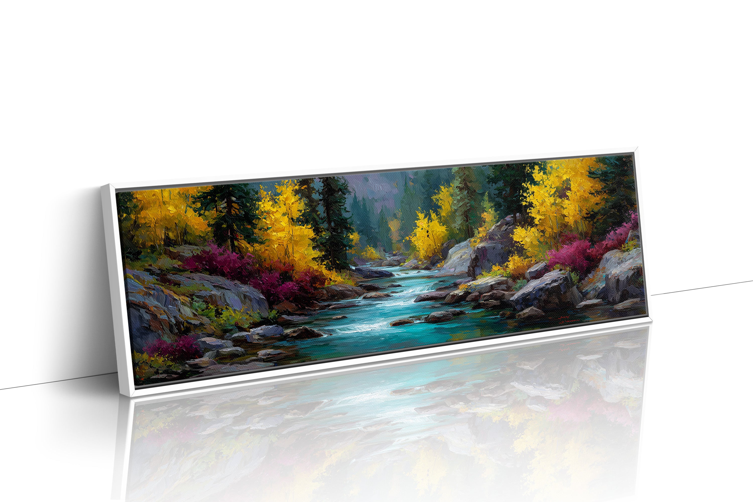 Autumn River Through Golden Pines