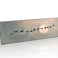 Wild Geese Crossing The Pale Moon