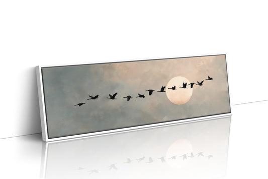 Wild Geese Crossing The Pale Moon