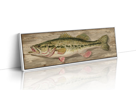 Largemouth Bass Over Rustic Wood