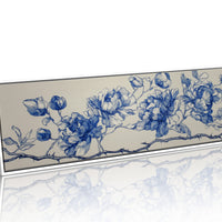 Blue Ink Roses On Thorned Vine