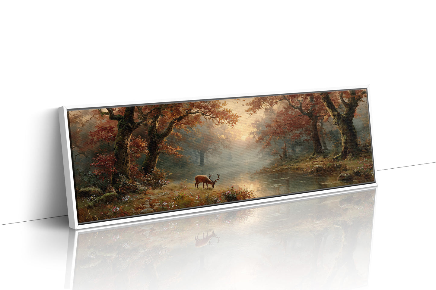 Autumn Stag By The Quiet Water