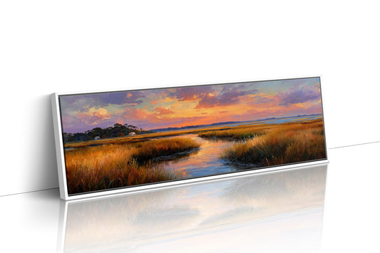 Golden Marsh Beneath A Painted Sky