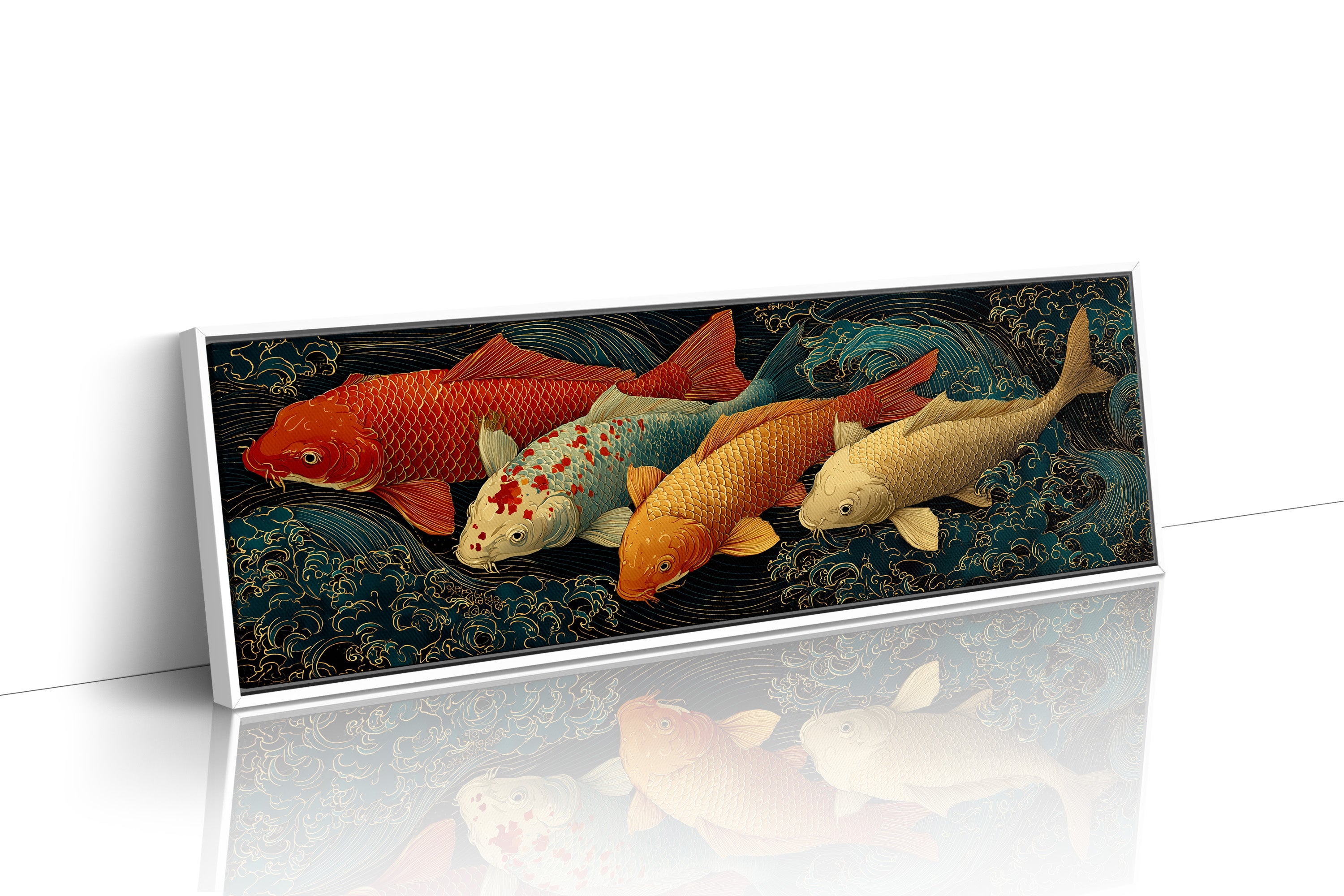 Koi Beneath the Midnight Waves