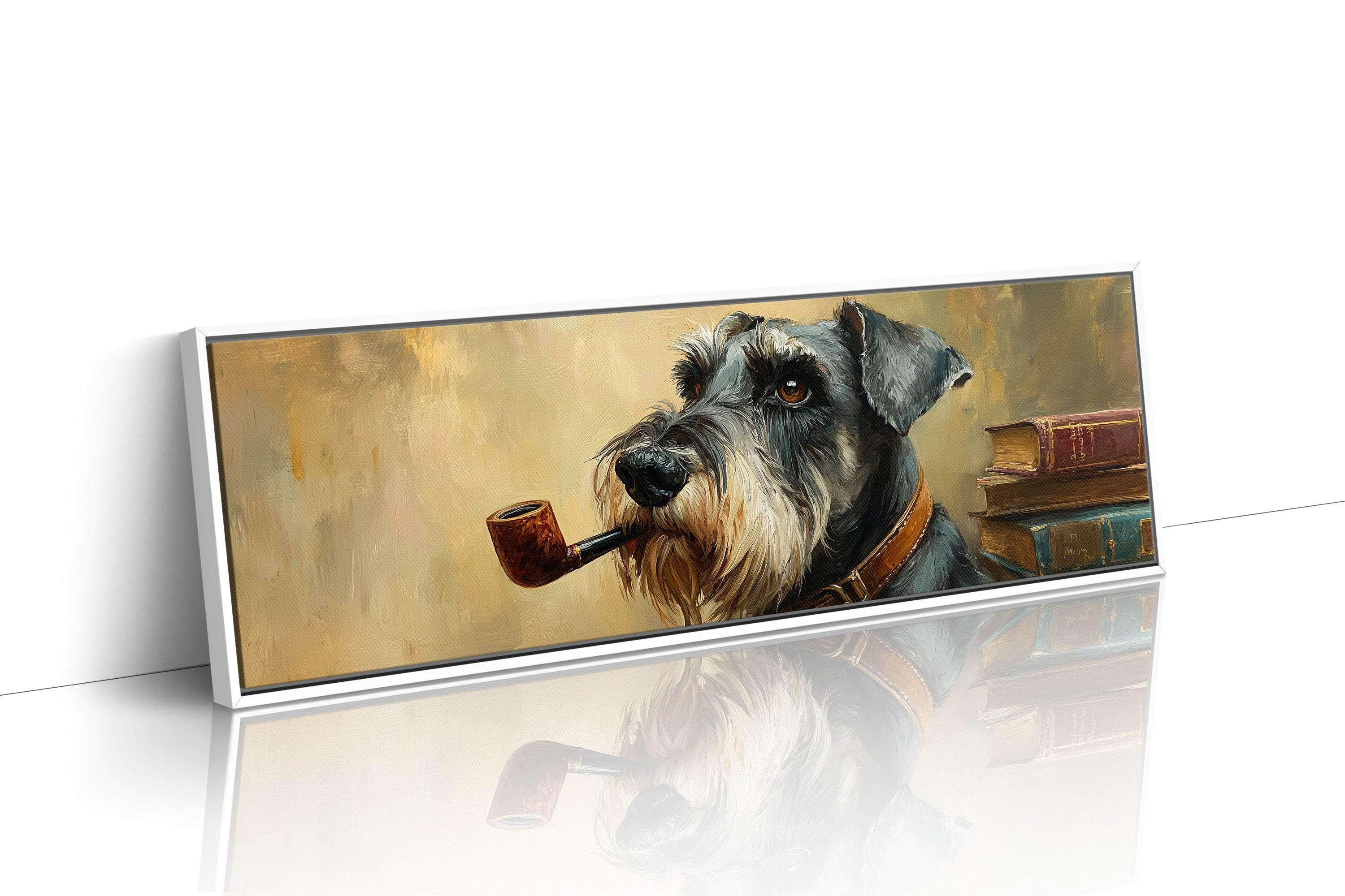 Scholarly Schnauzer With Pipe