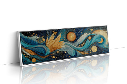 Celestial Currents In Gold And Blue