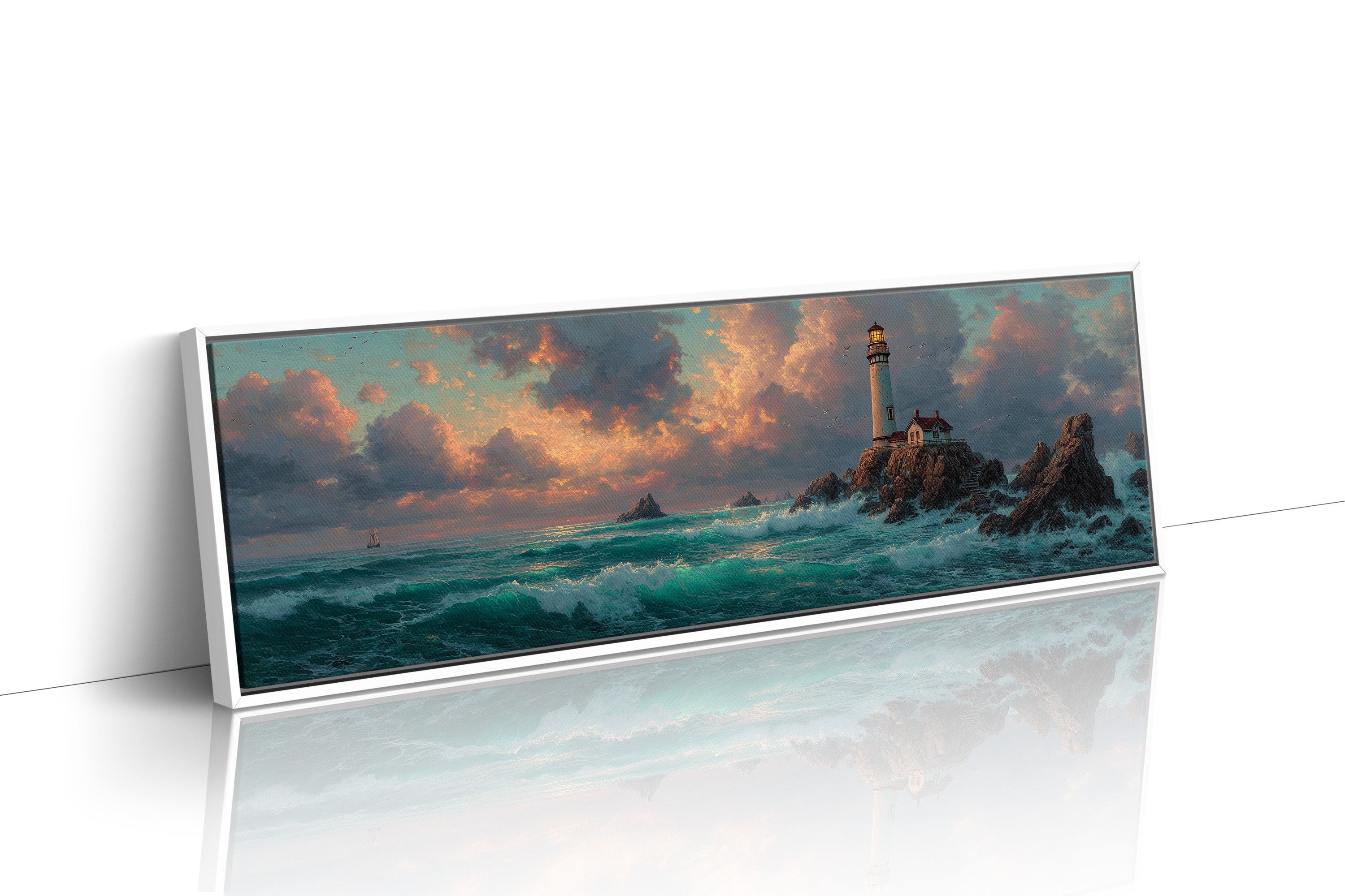 Lighthouse at Stormy Sunset