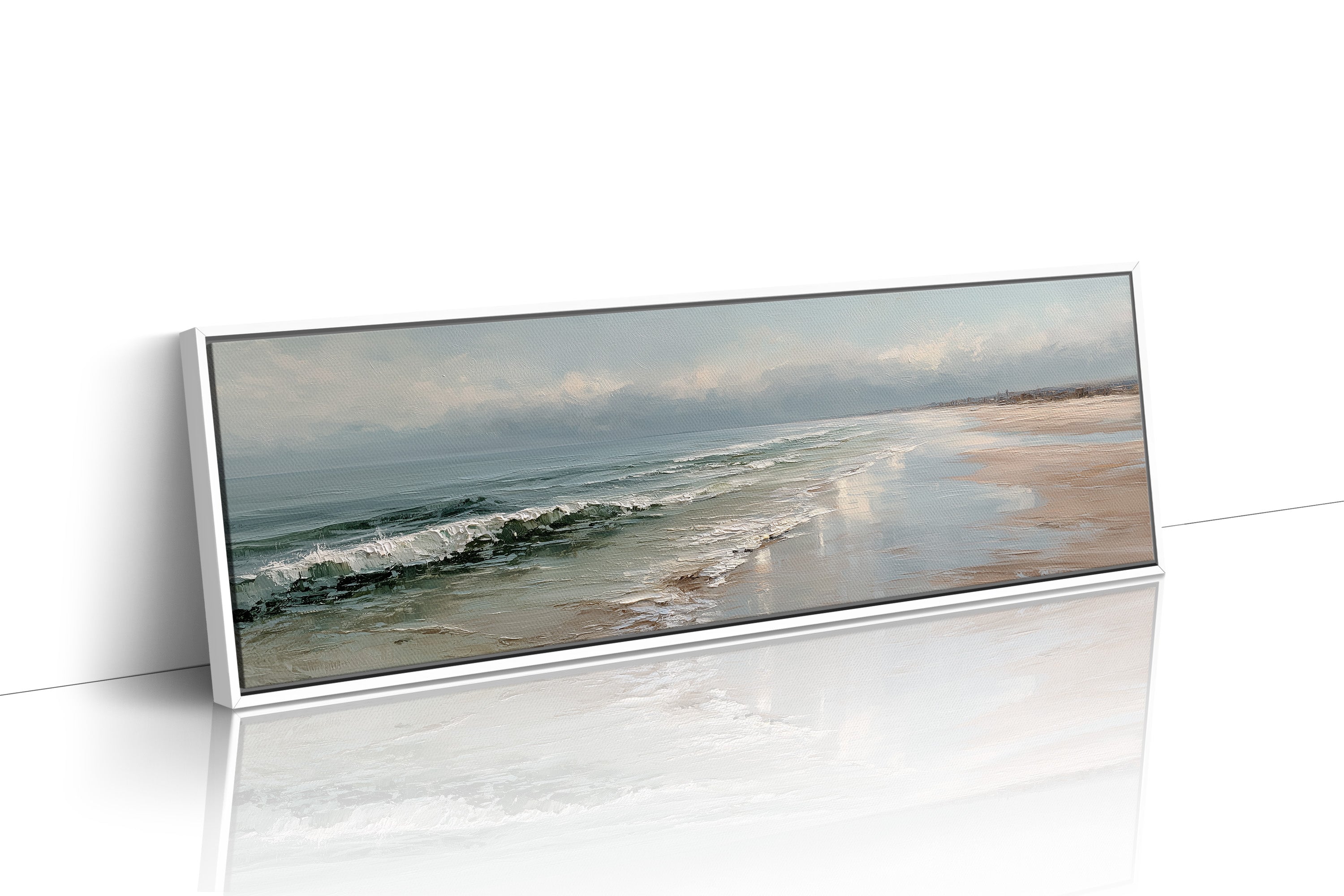 Soft Ocean Waves on a Serene Misty Shore