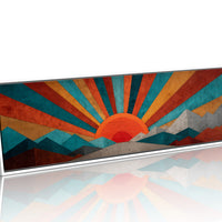 Retro Sunrise Over Painted Peaks