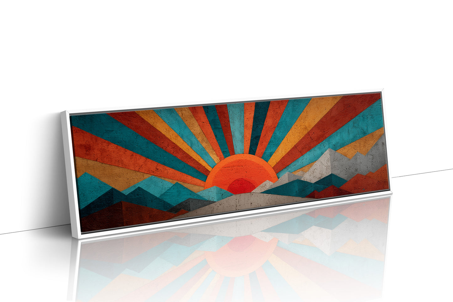 Retro Sunrise Over Painted Peaks