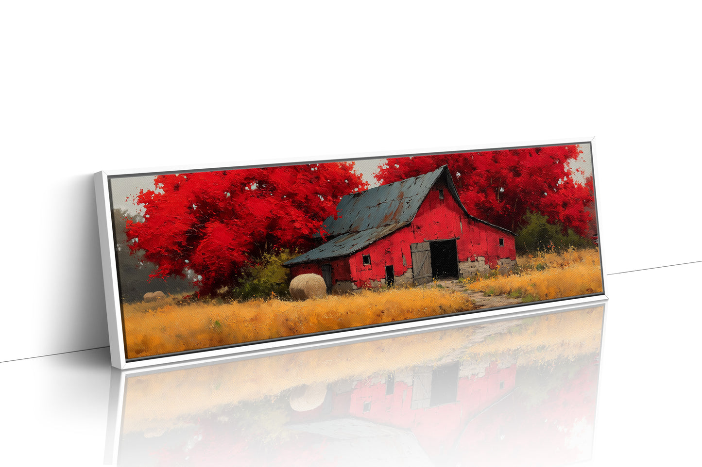 Red Barn Beneath the Autumn Blaze