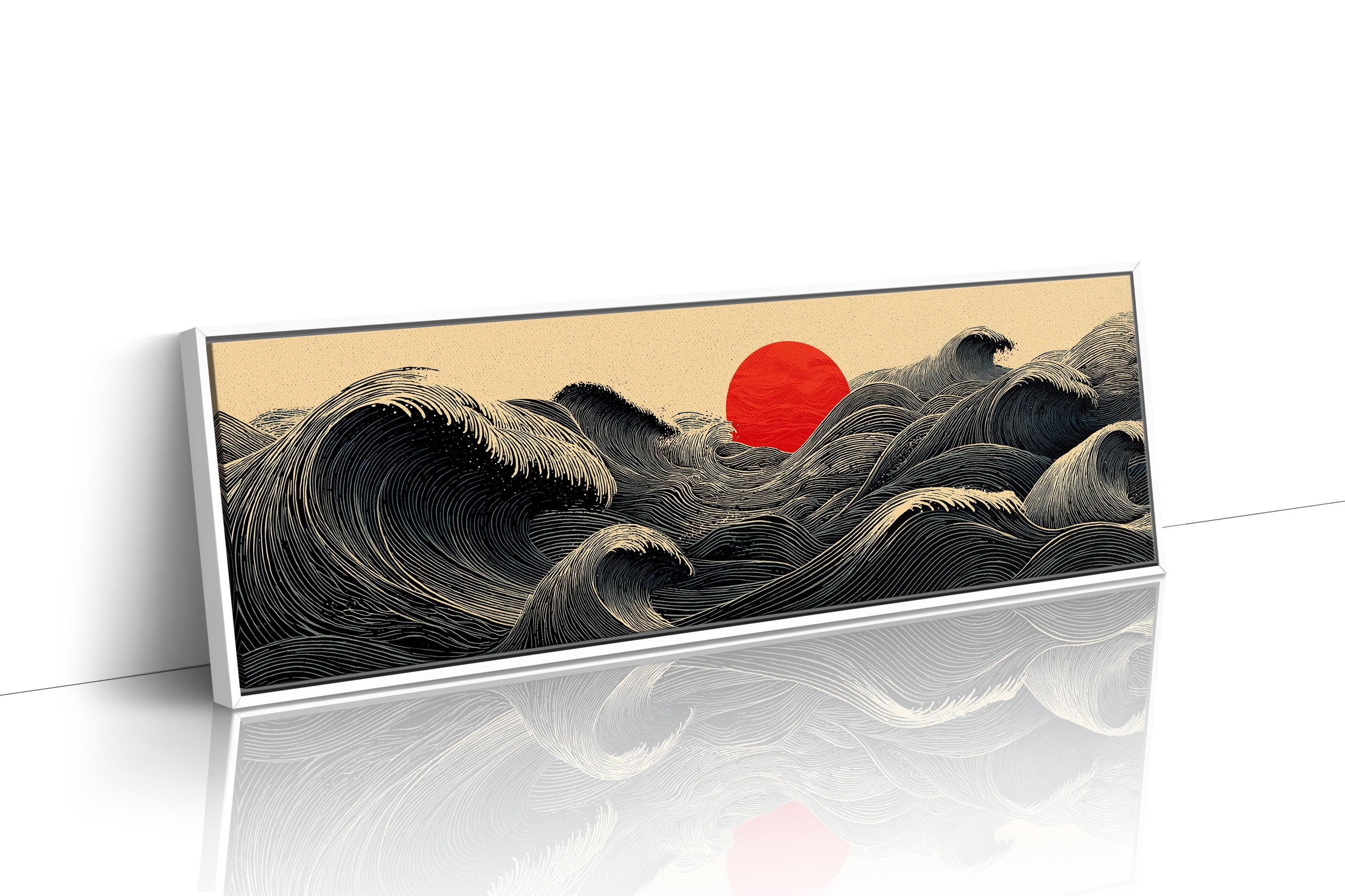 Waves Gather Before the Red Sun