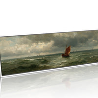 Red Sail Beneath Storm Light