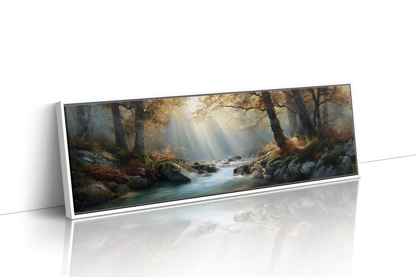 Sunbeams Over the Forest Stream