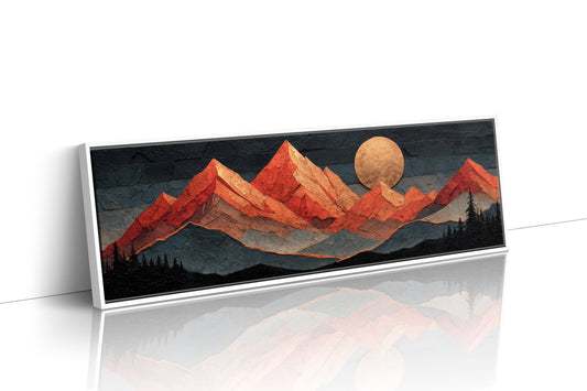 Copper Moonrise Over Ember Peaks