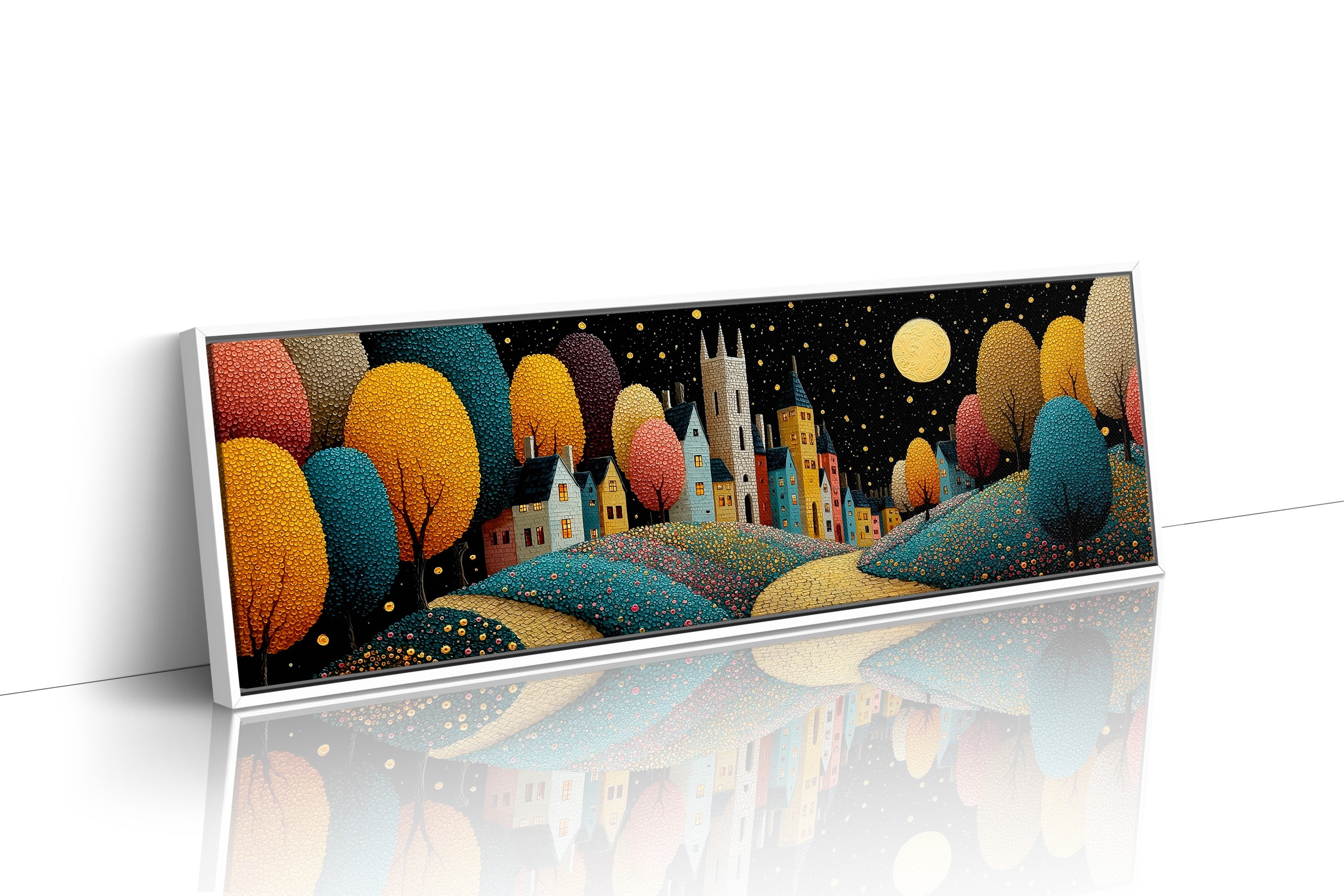 Moonlit Stroll Through the Painted Village
