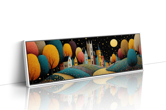 Moonlit Stroll Through the Painted Village