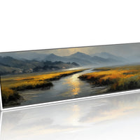 Golden Marsh Under Distant Peaks