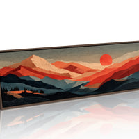 Crimson Sun Over Layered Peaks