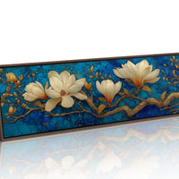Golden Magnolia on Blue Marble