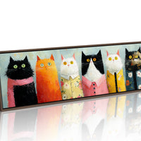 Dressed-Up Cats in a Row