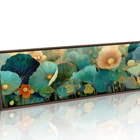 Blooming Waves of Teal and Amber