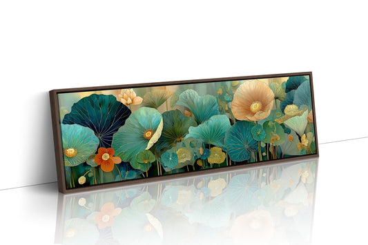 Blooming Waves of Teal and Amber