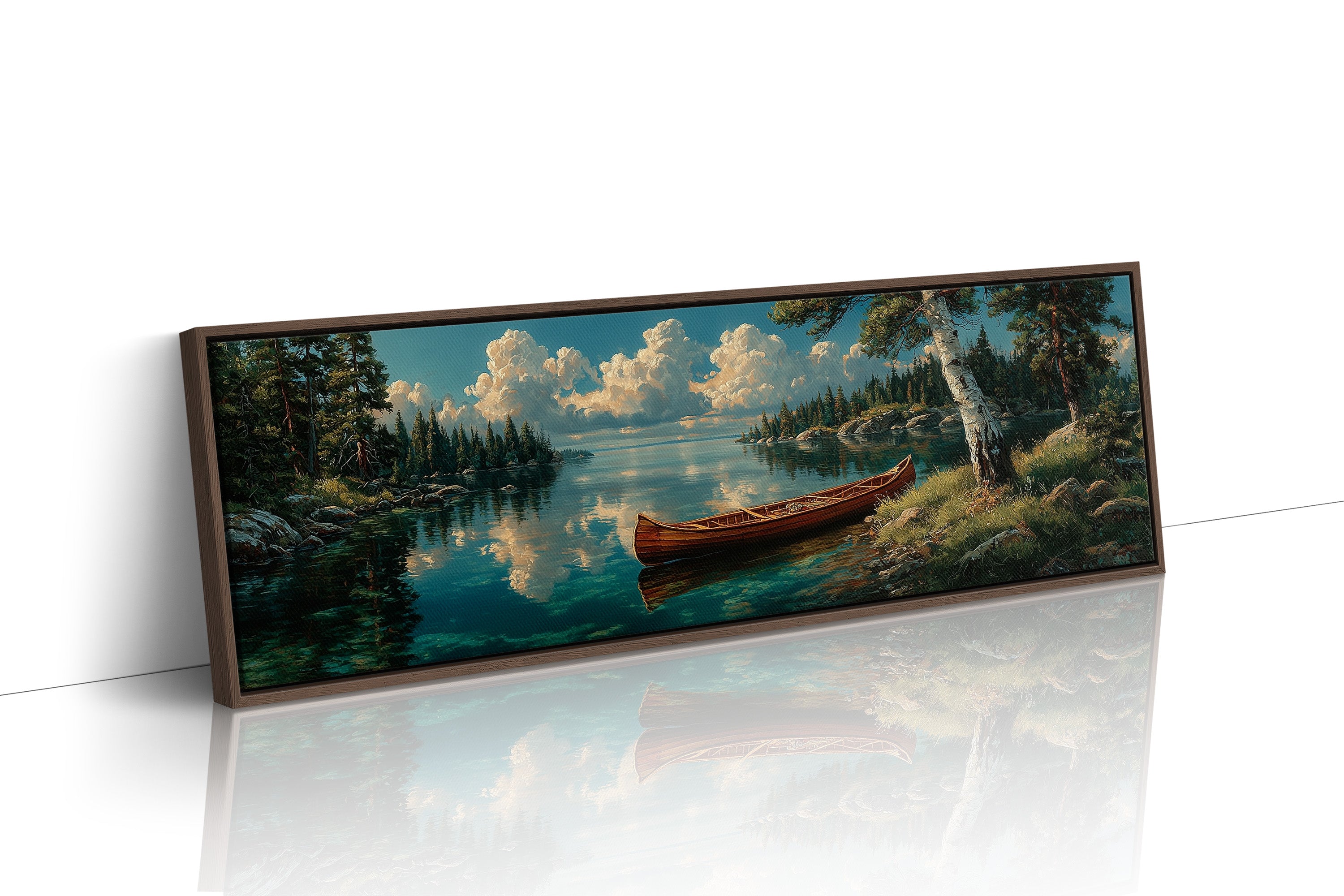Canoe Resting On Still Waters