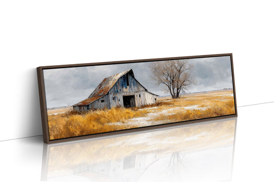 Weathered Barn Beneath Gray Skies