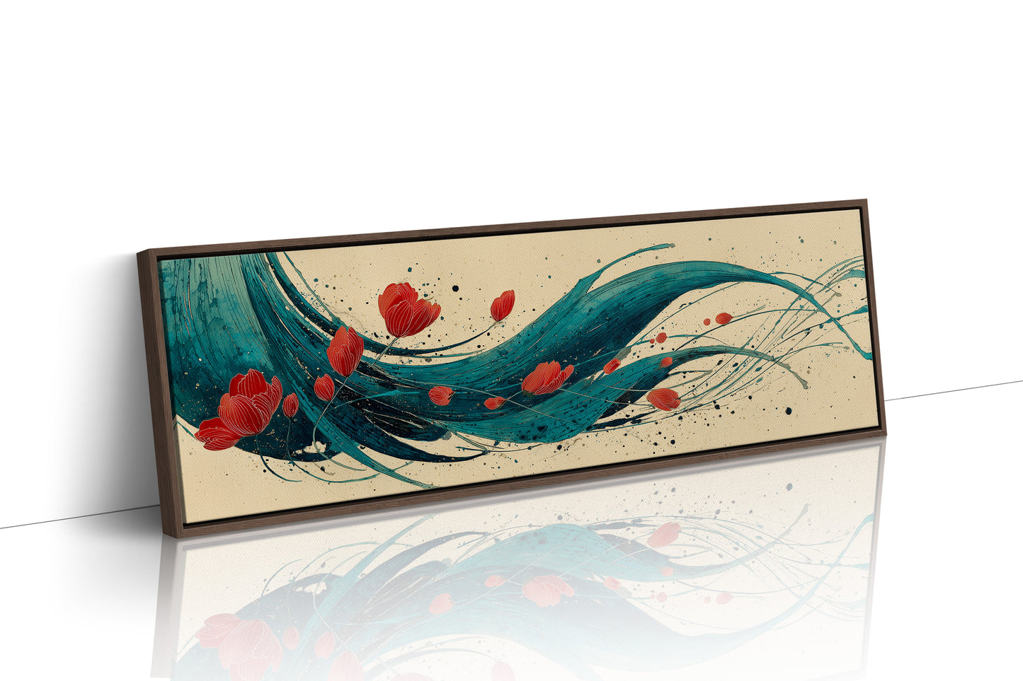 Petals Adrift on Teal Currents