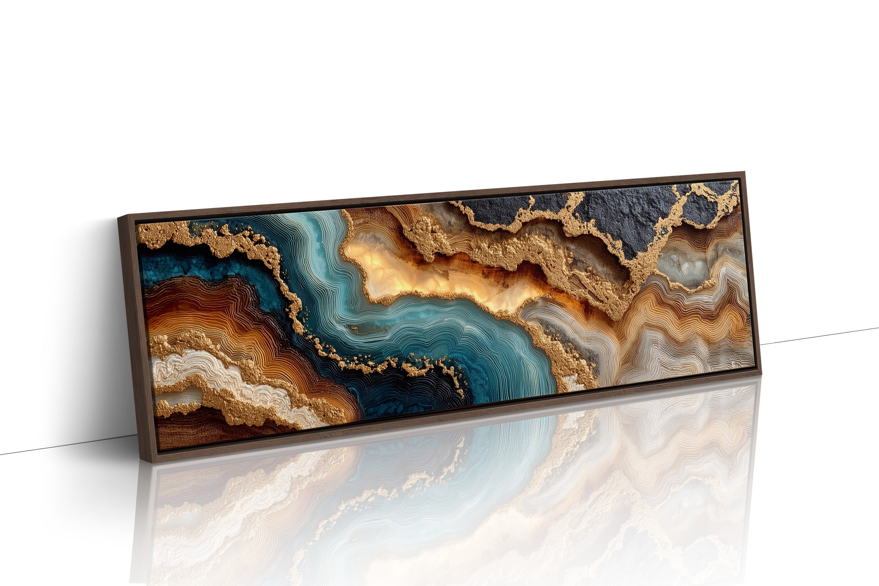 Teal and Gold Geode Flow