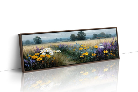 Wildflower Path Through Golden Fields