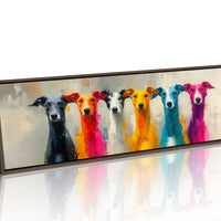 Colorful Greyhounds In Modern Pop Style