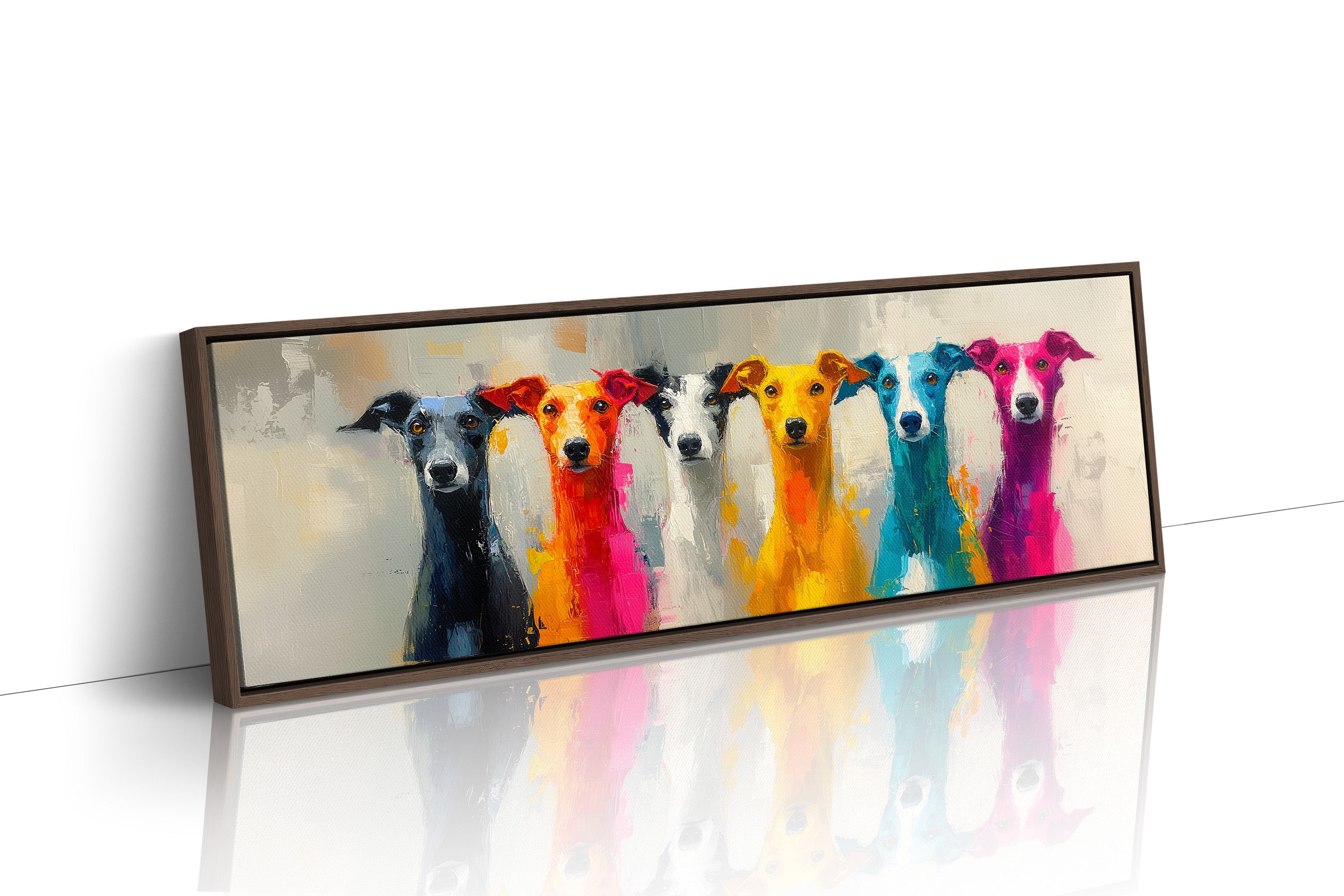 Colorful Greyhounds In Modern Pop Style