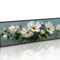 White Garden Blossoms In Soft Relief