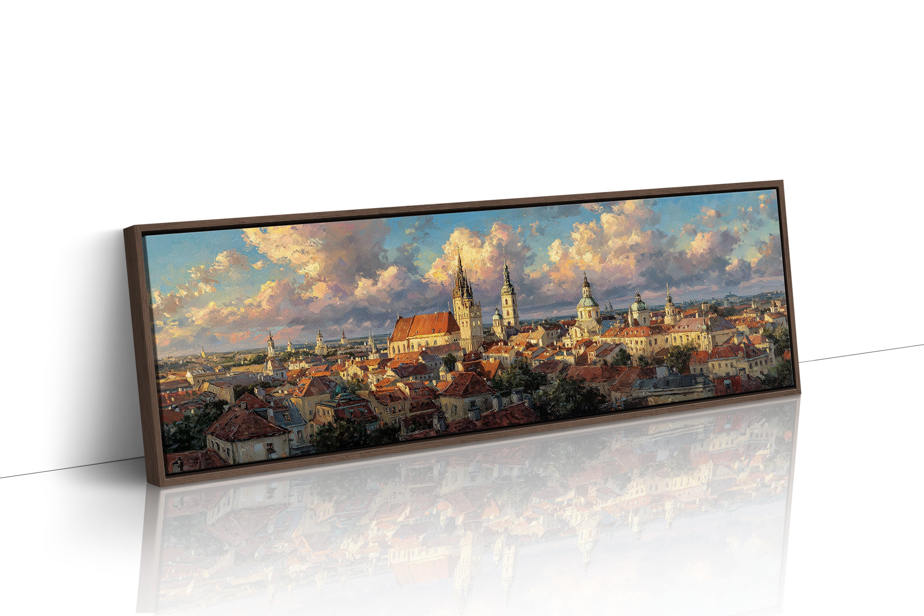 Golden Light Over Historic City Skyline
