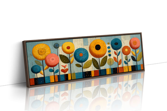 Mid Century Floral Garden in Retro Colors