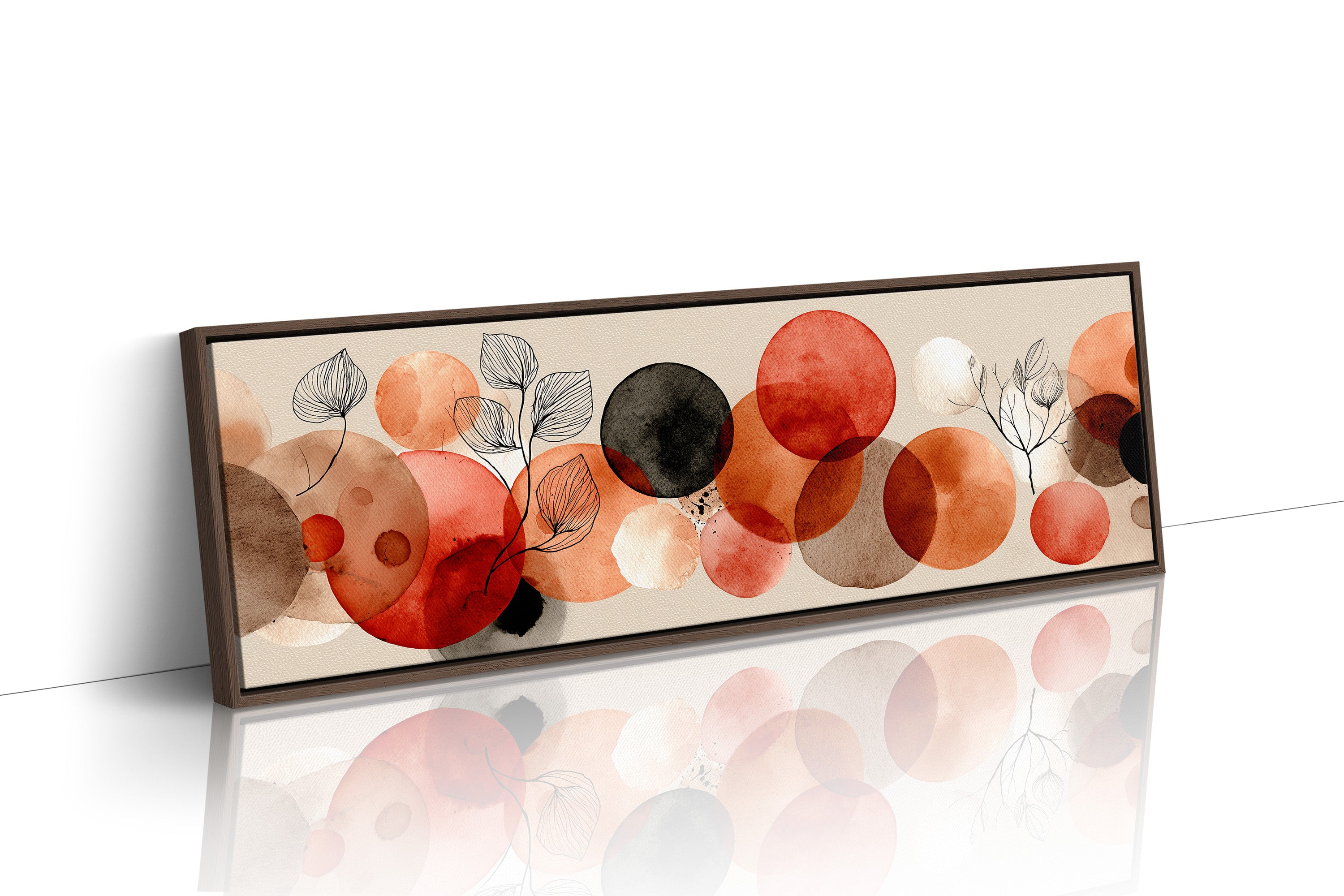 Terracotta Circles and Botanical Line Art