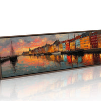 Colorful Harbor Sunset Cityscape