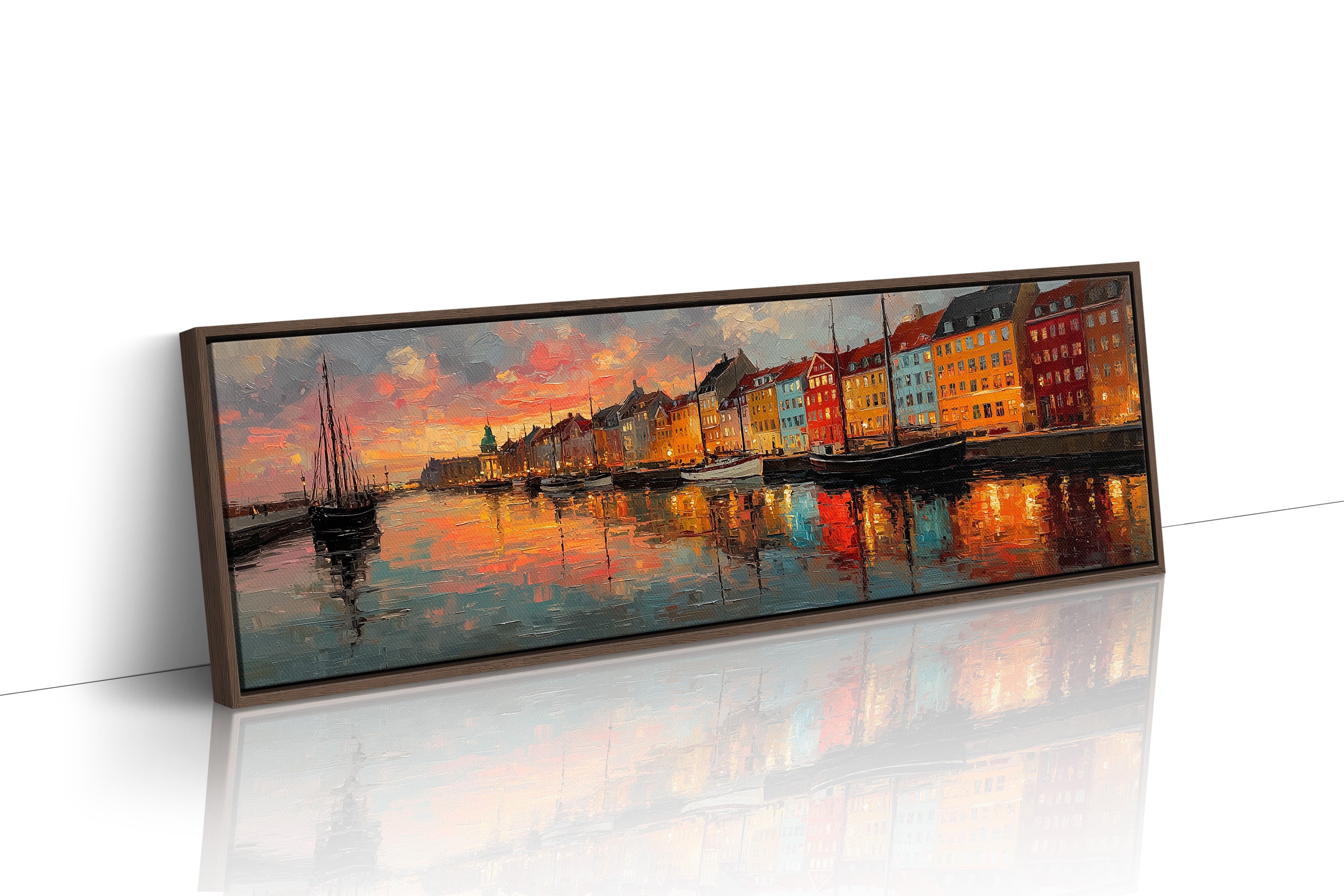 Colorful Harbor Sunset Cityscape