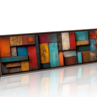 Rustic Colorful Wood Plank Abstract