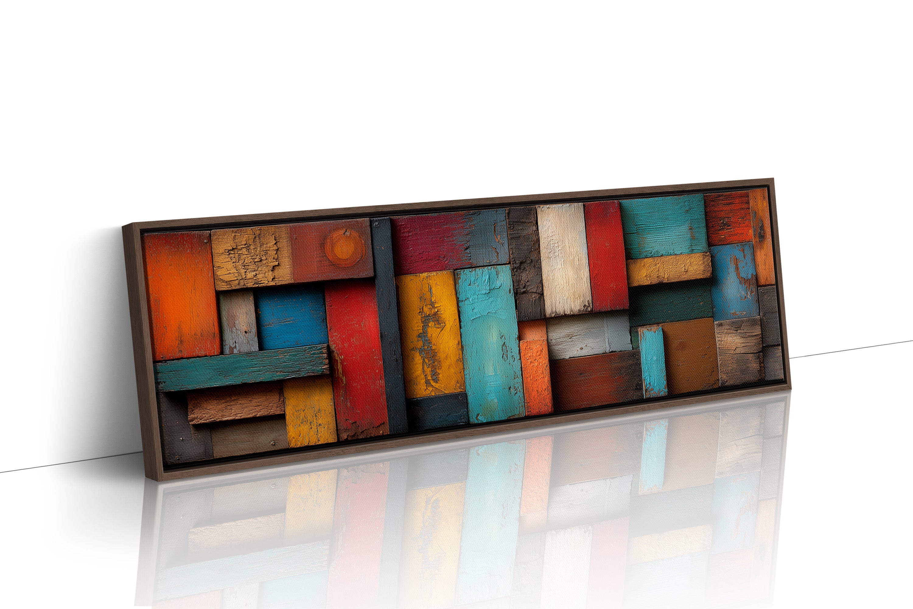 Rustic Colorful Wood Plank Abstract