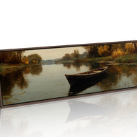 Quiet Boat on Autumn River