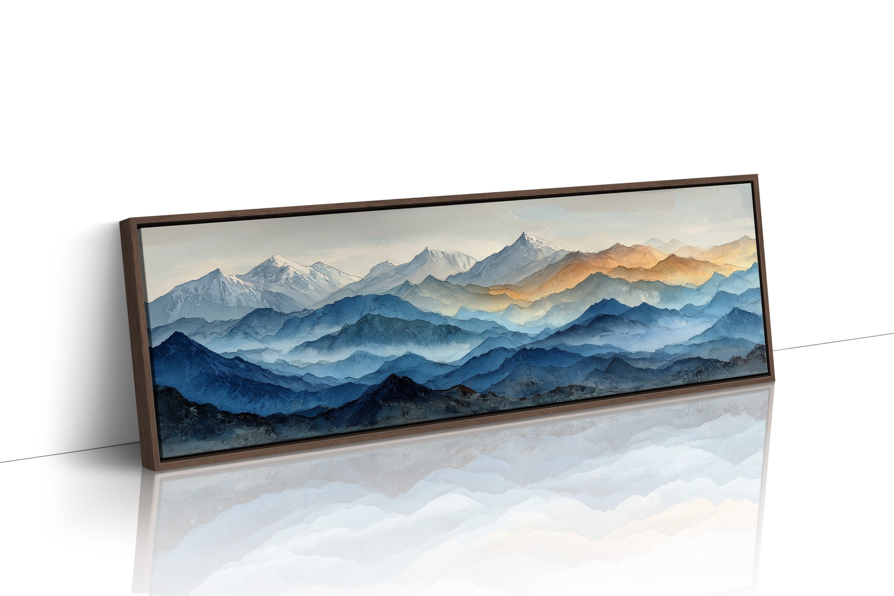 Misty Blue Mountain Range Landscape