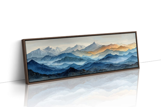 Misty Blue Mountain Range Landscape