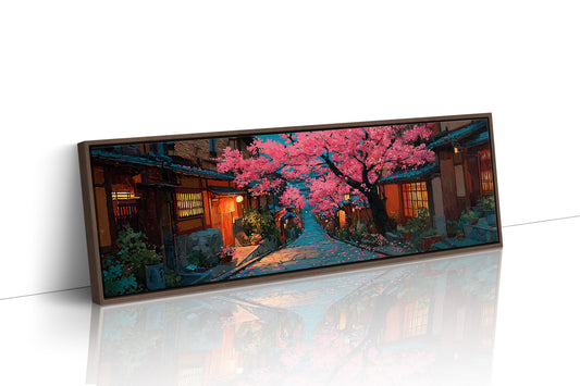 Lantern Street Beneath Cherry Blossoms