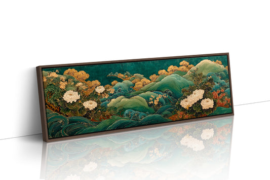 Golden Blooms Above Emerald Waves