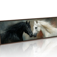 Black And White Horses In Quiet Harmony
